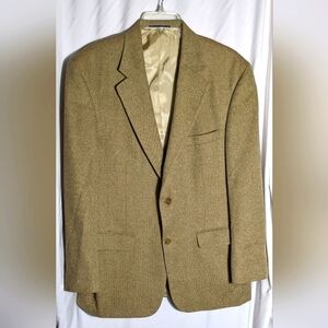 Men's Lands End Tan Wool & Silk Blend Sport Coat/Jacket | size‎ 42R